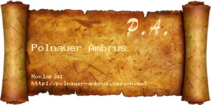 Polnauer Ambrus névjegykártya